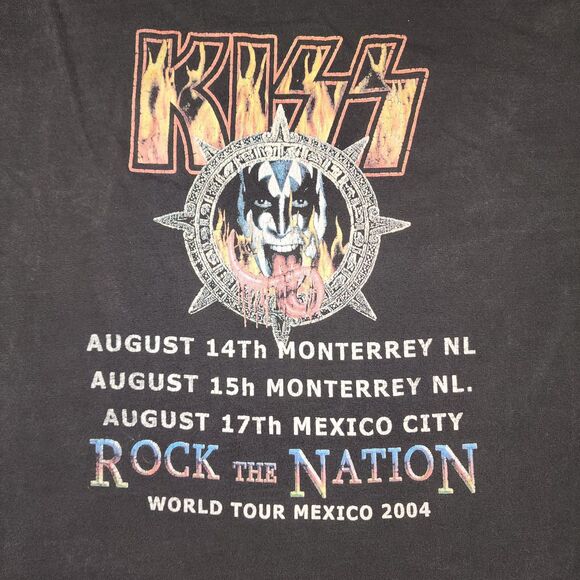 Vintage KISS Rock The Nation World Tour 2004 T-Shirt Size M-L - Picture 4 of 8